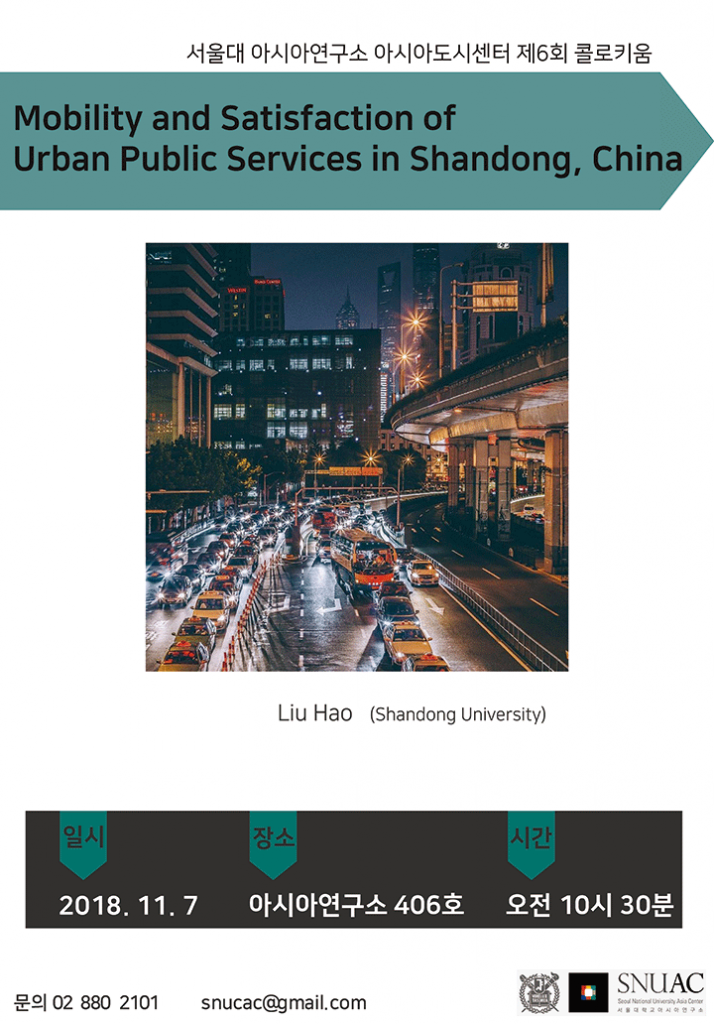 Mobility and Satisfaction of Urban Public Services in Shandong, China