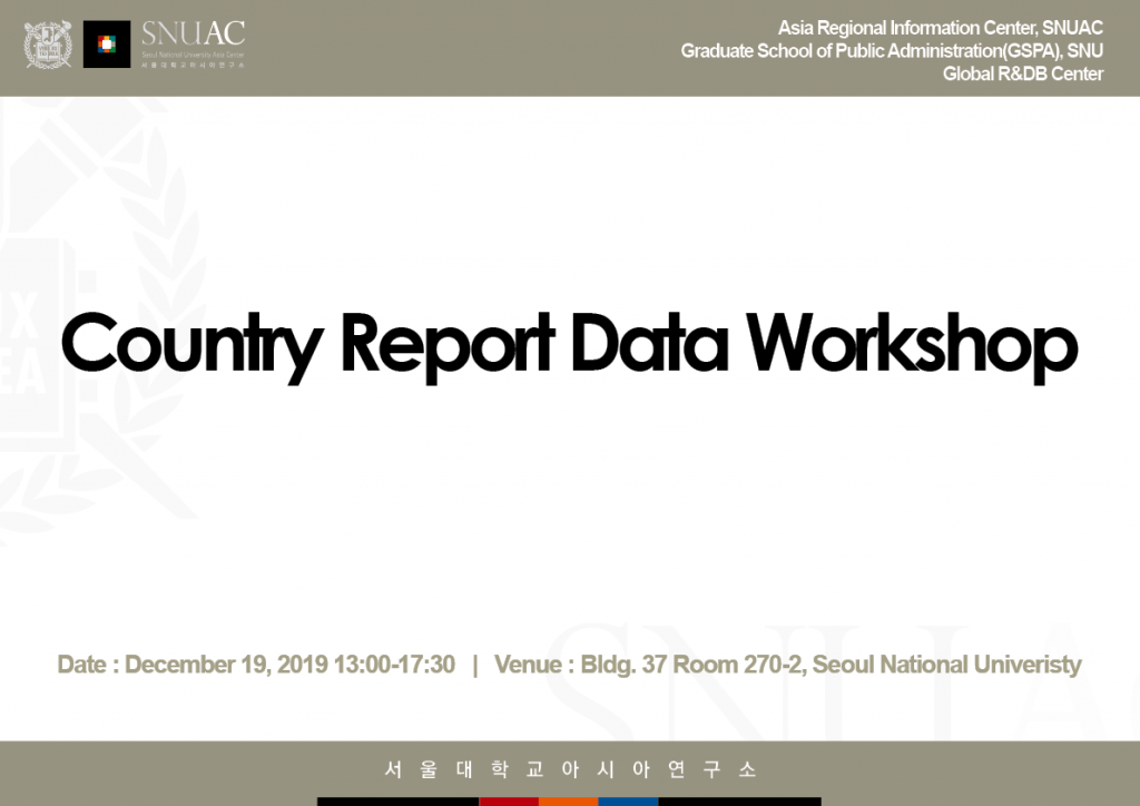 Country Report Data Workshop