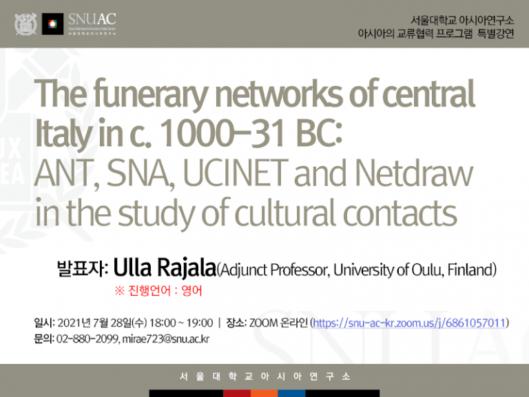 The funerary networks of central Italy in c. 1000-31 BC: ANT, SNA, UCINET and Netdraw in the study of cultural contacts