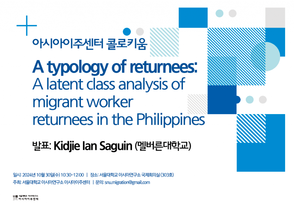 A typology of returnees: A latent class analysis of migrant worker returnees in the Philippines