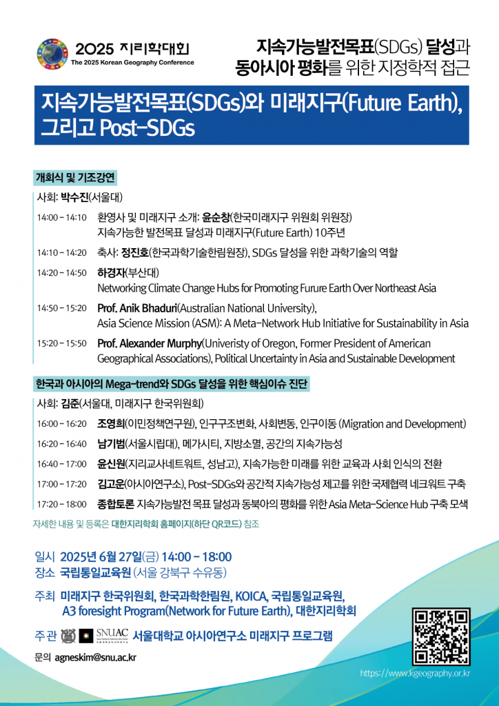 Sustainable Development Goals (SDGs), Future Earth, and the Post-2030 SDGs